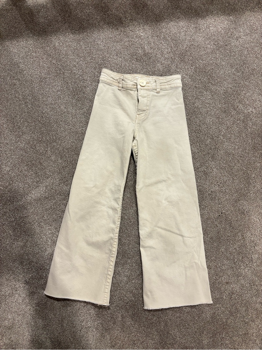 Zara Cream Wide-Leg Kids Jeans